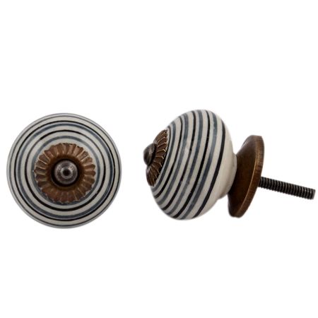 Grey Black Striped Knobs